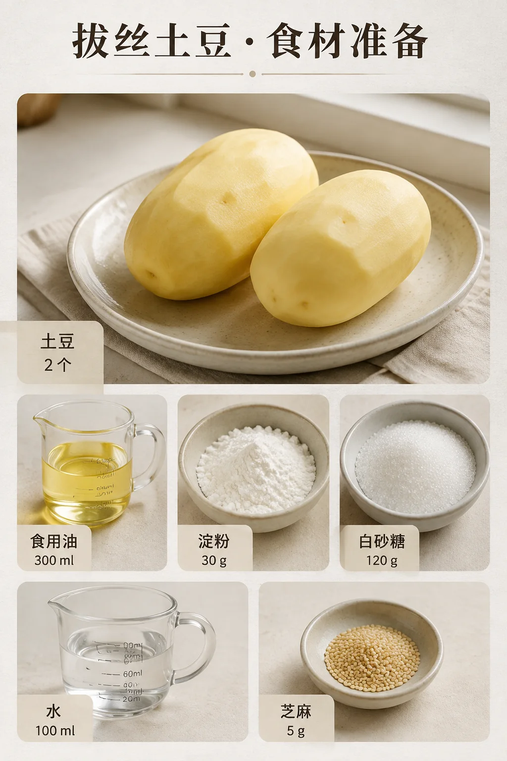 拔丝土豆食材信息图