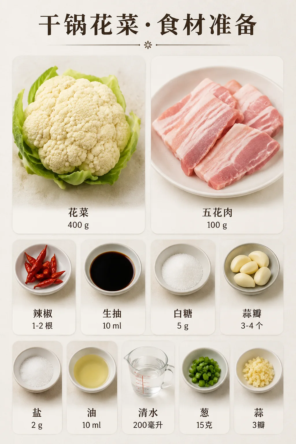 干锅花菜食材信息图